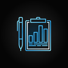 Business report clipboard with pen vector colorful icon