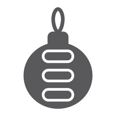 Obraz premium Christmas tree ball glyph icon, xmas and decoration, bauble sign, vector graphics, a solid pattern on a white background