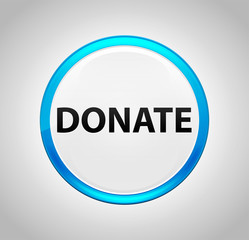 Donate Round Blue Push Button
