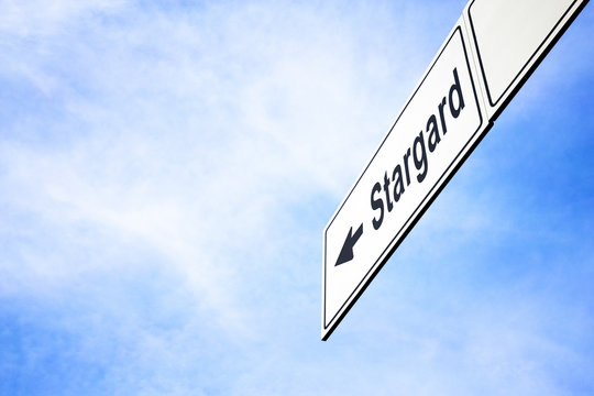 Signboard pointing towards Stargard