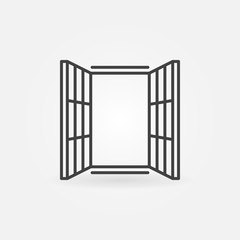 Modern window icon vector symbol in thin line style