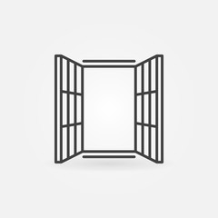 Modern window icon vector symbol in thin line style