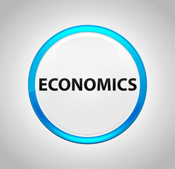 Economics Round Blue Push Button