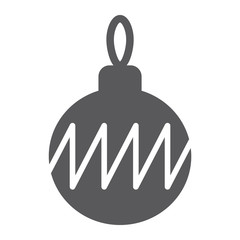 Christmas tree ball glyph icon, xmas and decoration, bauble sign, vector graphics, a solid pattern on a white background