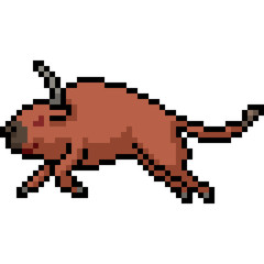 vector pixel art bull run