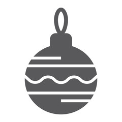 Christmas tree ball glyph icon, xmas and decoration, bauble sign, vector graphics, a solid pattern on a white background