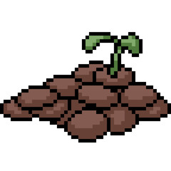 Obraz premium vector pixel art plant seed
