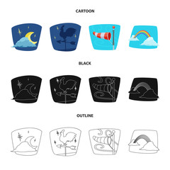 Vector design of weather and climate logo. Set of weather and cloud vector icon for stock.