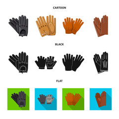 Isolated object of glove and winter sign. Collection of glove and equipment stock vector illustration.