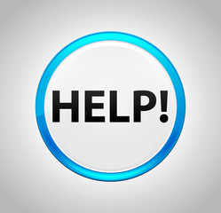 Help! Round Blue Push Button