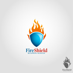 Fire Shield Logo Template