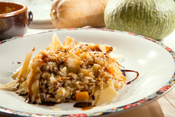 Risotto con zucca e aceto balsamico