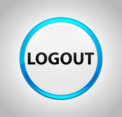 Logout Round Blue Push Button