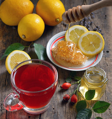 Tea with lemon and honey