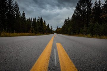 Naklejka premium Highway in Wells Gray Provincial Park, British Columbia, Canada