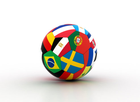 Multiple flags on soccer ball