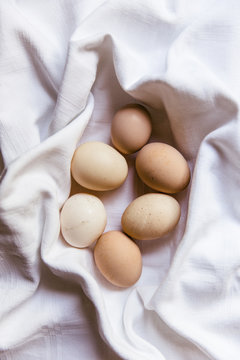Fresh eggs from local chickens in Southern Italy.