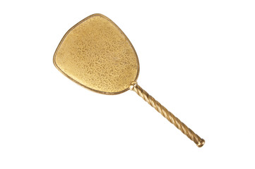 Vintage brass hand mirror
