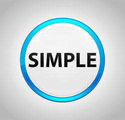 Simple Round Blue Push Button