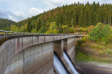 Oker dam in the Harz National Park, Lower Saxony, Germany