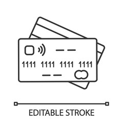 NFC credit card linear icon