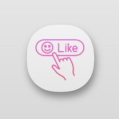 Like button click app icons set