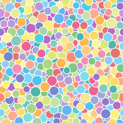 Seamless mottled stroke circle print. Vector multi colored illustration. Original abstract pattern. EPS10.