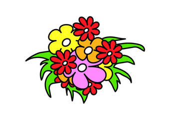 bouquet of flowers. vector image for illustration