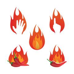 fire logo design template vector