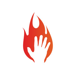 fire logo design template vector
