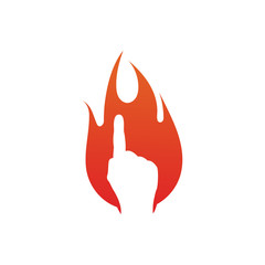 fire logo design template vector