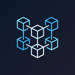 Blockchain crypto technology vector modern icon or logo