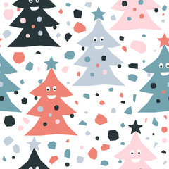 Abstract handmade seamless pattern. Childish craft wallpaper for birthday card, baby nappy, school party advertising, shop sale poster, holiday wrapping paper, textile, bag print, t shirt etc.