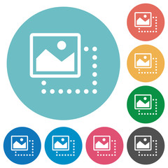 Obraz premium Drag image to top left flat round icons