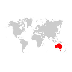 Australia on world map