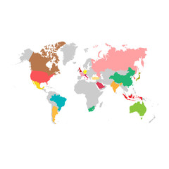 Fototapeta na wymiar Group of Twenty countries on world map vector template. G20 infographic design illustration