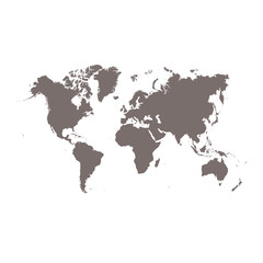 Naklejka premium Wektor mapa świata na białym tle. Płaski ziemisty szary podobny szablon dla wzoru strony internetowej, okładki, raportu rocznego, infografii. Ikona mapy świata świata. Tło sylwetka kraju podróży.