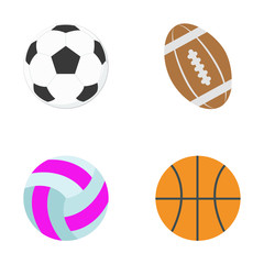 Sports balls. Vector illustration.