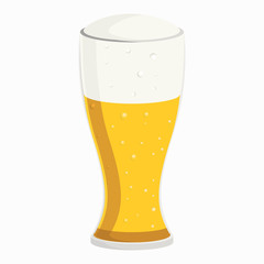 Glass of beer on a white background, vector illustration, EPS 10.