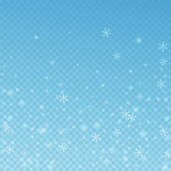 Sparse glowing snow Christmas background. Subtle f
