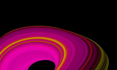 Twisted abstract striped shape. 3D rendering illustration.