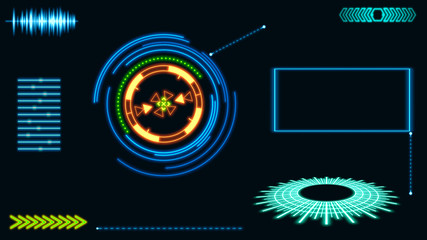 Futuristic HUD interface elements. Digital illustration.
