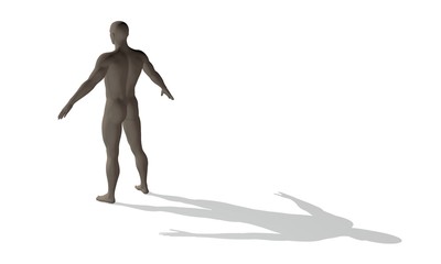 Standing man. Isolated on white background. 3D rendering illustration.