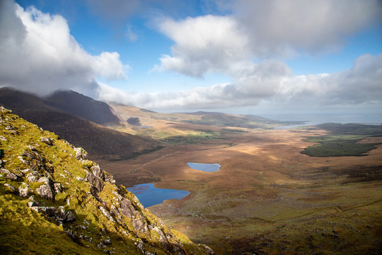 Conor Pass, the highest pass in Ireland, near Dingle, co. Ker, Ireland