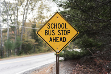 School Bus Stop Ahead