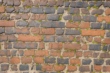 Dark brown old bricks wall, can use as background