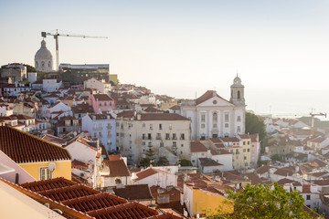 Fototapeta premium Charming Alfama during sunny day, Lisbon, Portugal