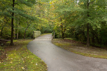 greenway footpath trail in Raleigh, North Carolina