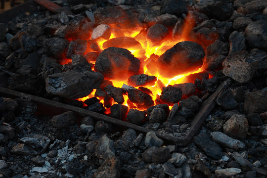 Forge, fiery coals