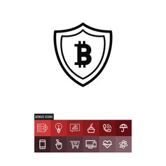 Fototapeta premium Bitcoin vector icon
